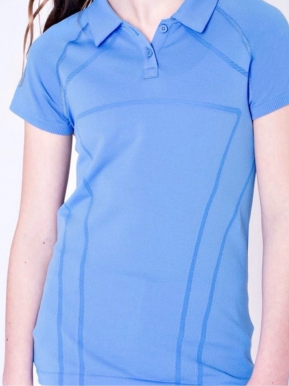 Ivivva Athletica Fly Tech Polo Shirt Blue Size 10 Lululemon
